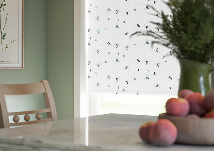 Bumble Bees, Wing Green - Twist&Fit Roller Blind - Image 5